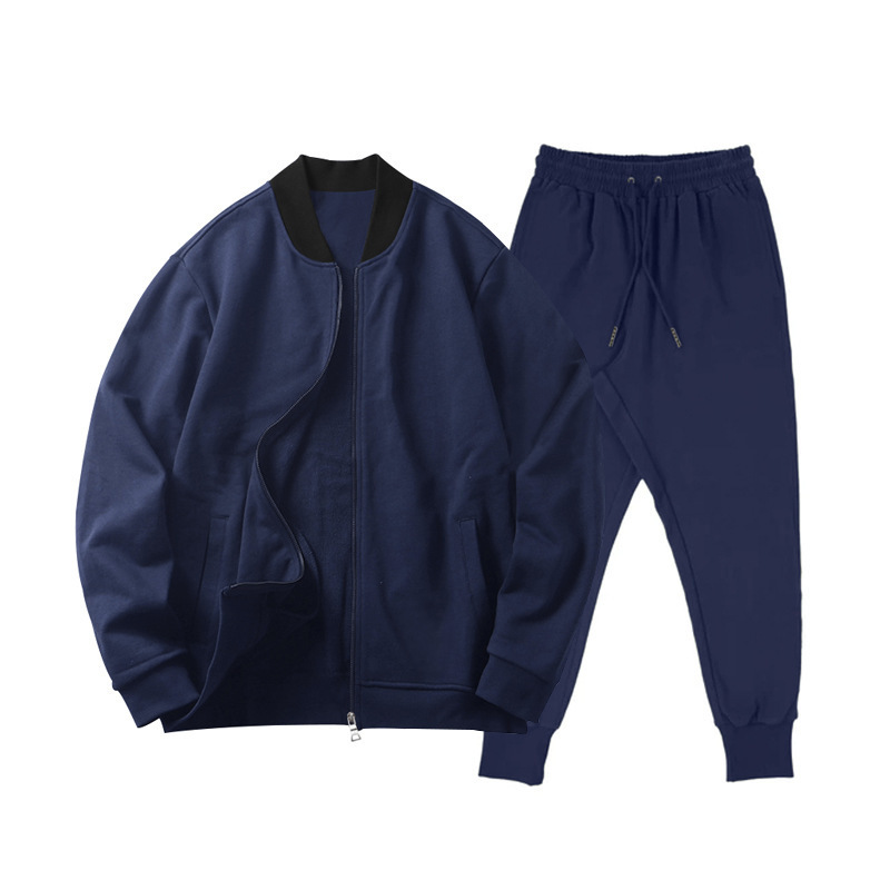2023 neue Kontrast Jacke Frühling und Herbst Reversible Stehkragen Hübsches Große Größe männer Set_voghion.com