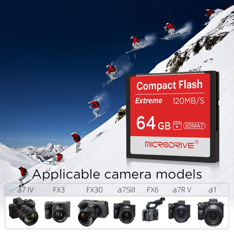 Scheda CF video 4K di migliore qualità, ad alta velocità, 120 MB/s, memoria reale, Compact Flash da 256 GB, 128 GB, 32 GB, 64 GB, per fotocamera_voghion.com