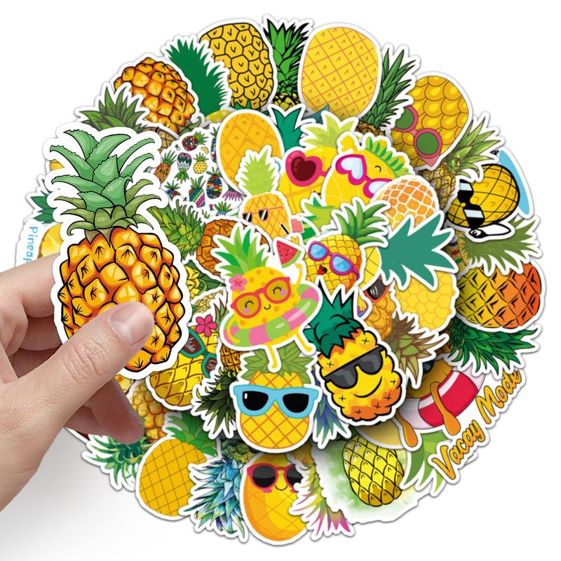 50 Ananas-Obst-Gepäckaufkleber, kreative wasserdichte Graffiti-Aufkleber, Roller, Computer, Tablet, Cartoon-Dekoration_voghion.com