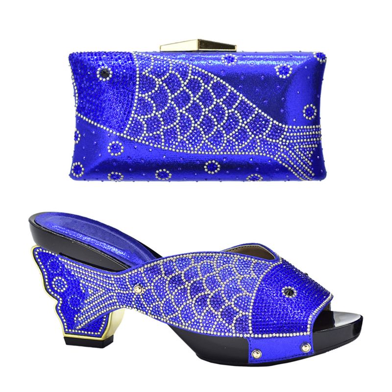 Row drill carp pattern all-in-one round head casual high heels fashion wear sandals with handbag suit_voghion.com