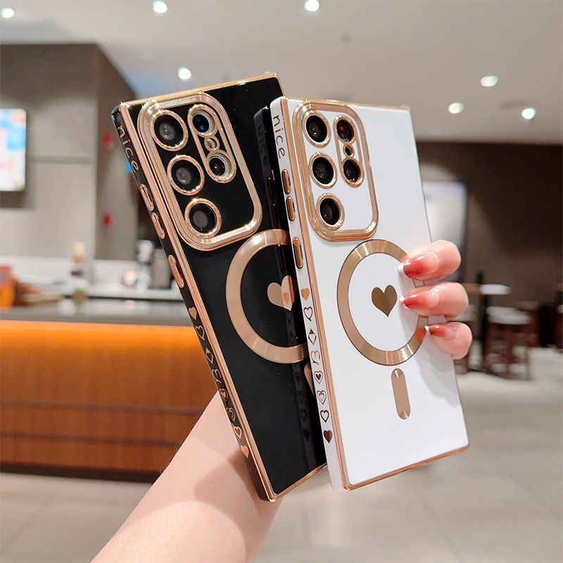 Electroplated Silicone Case For Samsung Galaxy S23 Ultra S22 S21 Plus S22 Ultra S23Ultra 5G Cover Lens Camera Protective_voghion.com