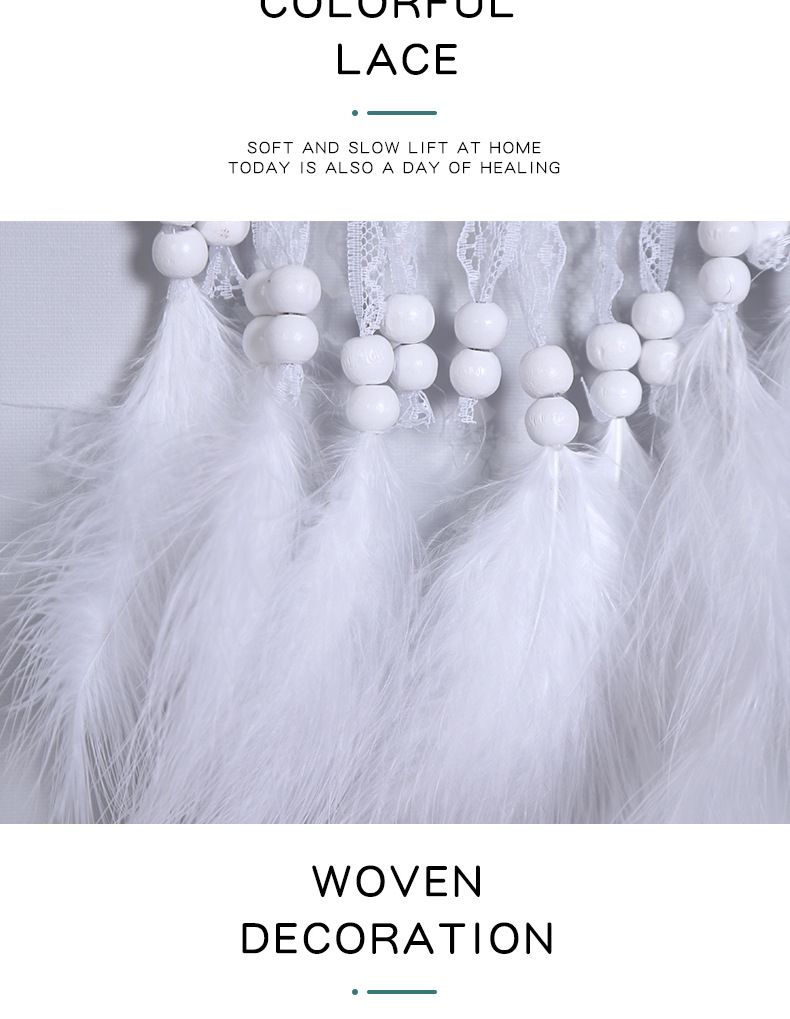 Harajuku Style Fresh Lace Fluffy Wind Chime Home Decoration Pendant Dream Catcher_voghion.com