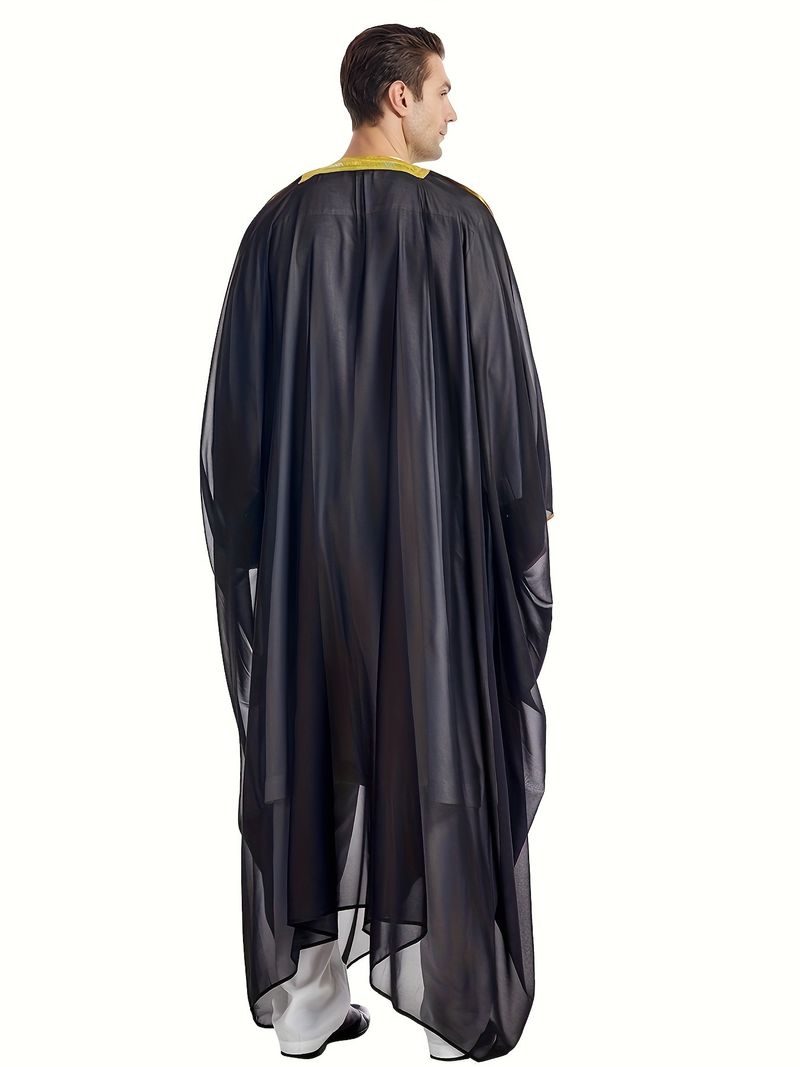 Men's Clothing Middle East Dubai Turkish Muslim Men's Bachelor's Clothing Embroidered Contrast Color Chiffon Robe Thobe_voghion.com