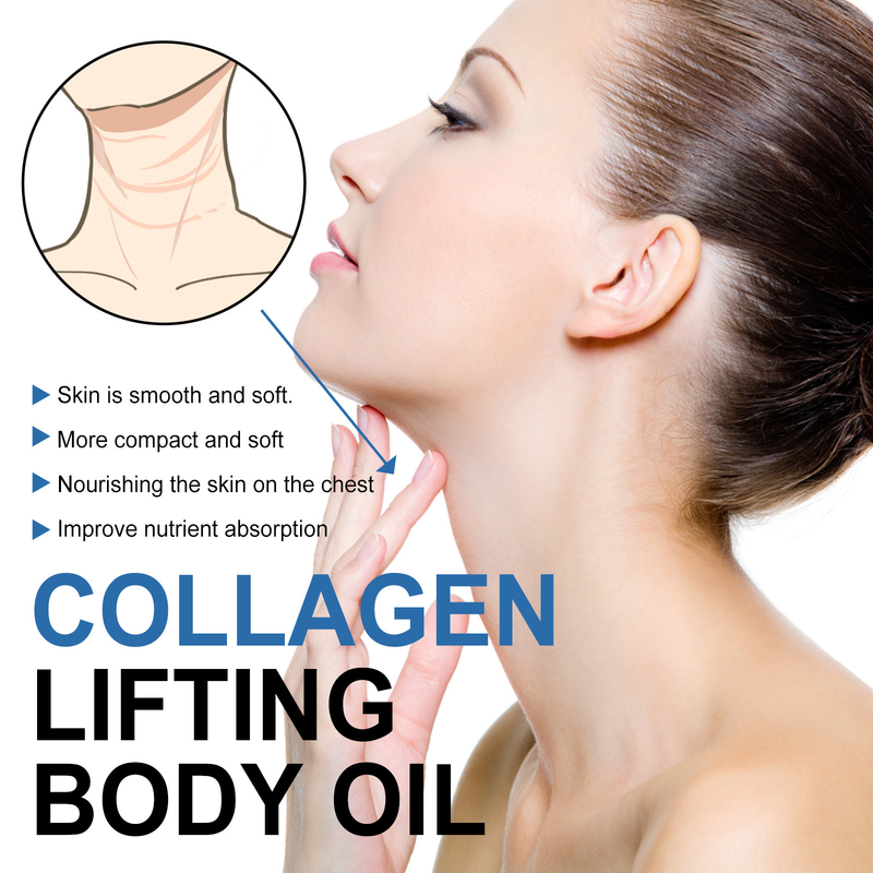El aceite de colágeno Hoygi repara las arrugas flácidas del cuerpo y reafirma, suaviza y suaviza las líneas del cuello._voghion.com