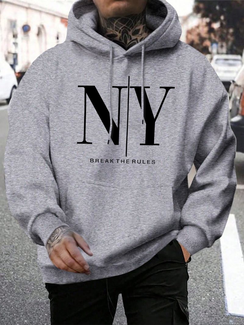 Break The Rules Ja Nein Design Herren Kapuzenpullover Lose All-Match Hoodies Casual Man Fleece Hoodie Pocket Multicolor Herren Pullover_voghion.com