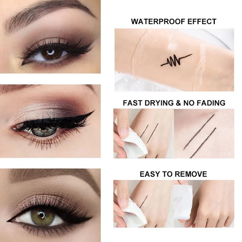 Explosive Eyeliner Waterproof, quick-drying, oil-resistant, non-smilling, long-lasting ultra-fine black liquid Eyeliner Liquid Eyeliner_voghion.com