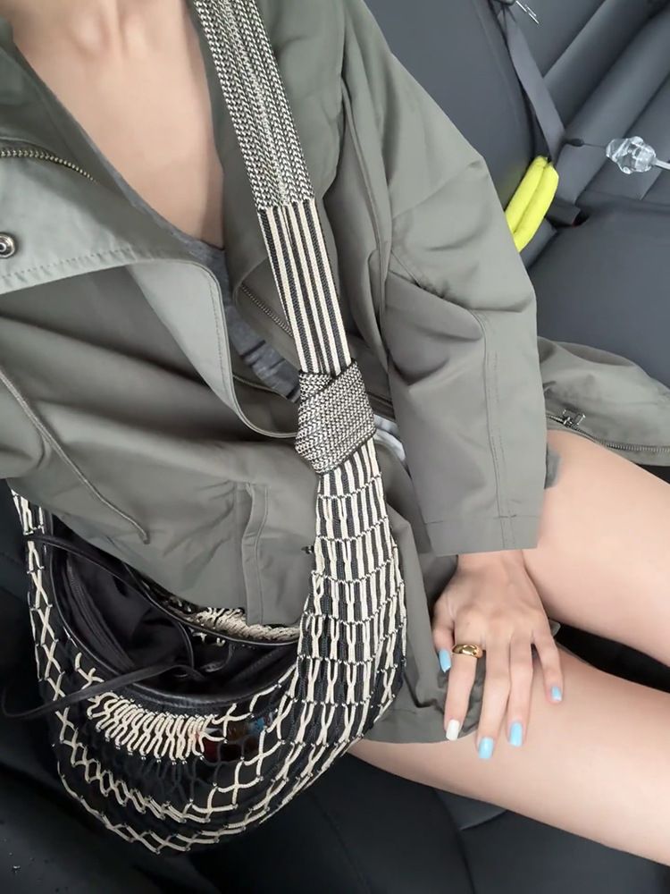 Mesh Crossbody Bag Lazy Style Women's Bag Niche Design 2025 Spring Summer New Fashion Hobo_voghion.com