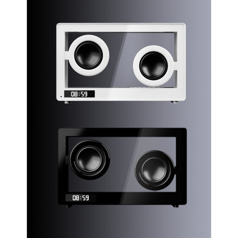 Bureau E-Sports RGB Coloré Créatif Bluetooth Avec Horloge Double Haut-parleurs Maison Haut-Parleur Transparent_voghion.com