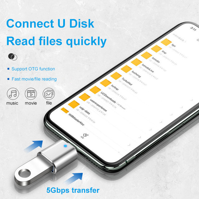 VYOPBC LED USB 3.0 v adapter tipa C OTG v USB C USB-A v mikro USB tip-C ženski priključek za adapterje Samsung Xiaomi POCO_voghion.com