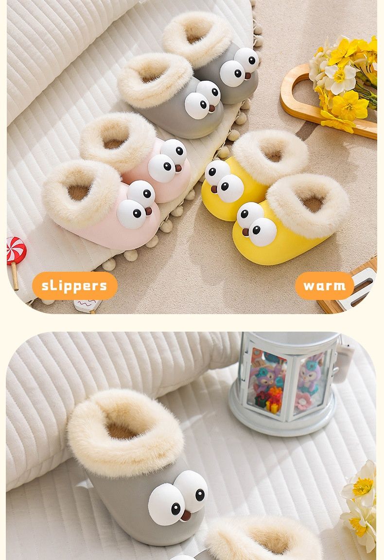 ToyPulse ToyPulse 2025 Nuovo stile Pantofole in cotone per bambini con fodera interna staccabile Calde scarpe morbide e pelose lavabili_voghion.com