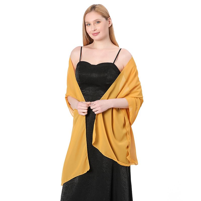 Scialle lungo in chiffon tinta unita di alta qualità per sposa, damigelle, abito da sposa, ballo di fine anno, cena, scialle da donna_voghion.com