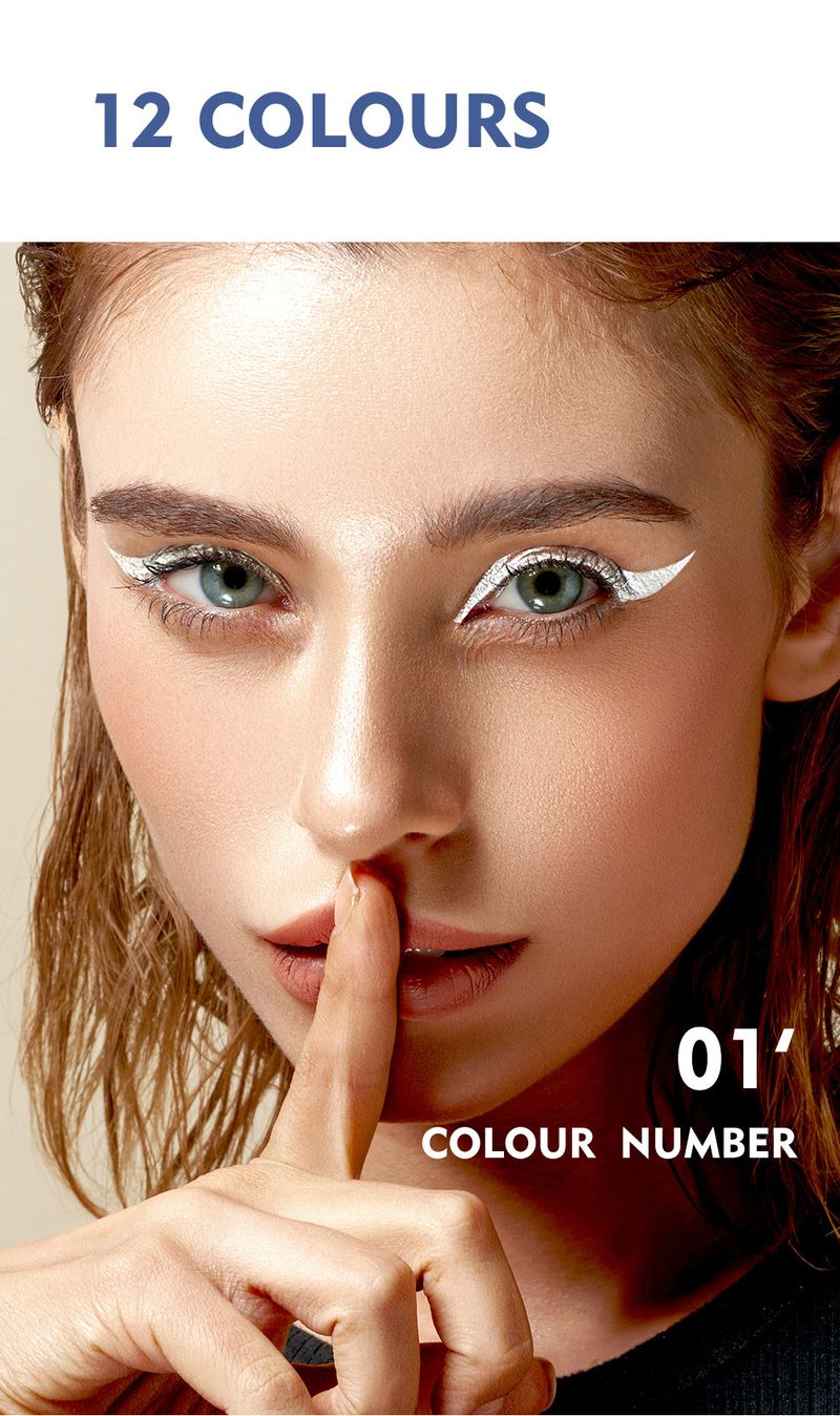 Vedenkestävä 12 väriä Eye Liner Pen Nestemäinen Eyeliner Pudaier Kosmeettinen Värikäs Eyeliner Pencil universaalille ihotyypille_voghion.com