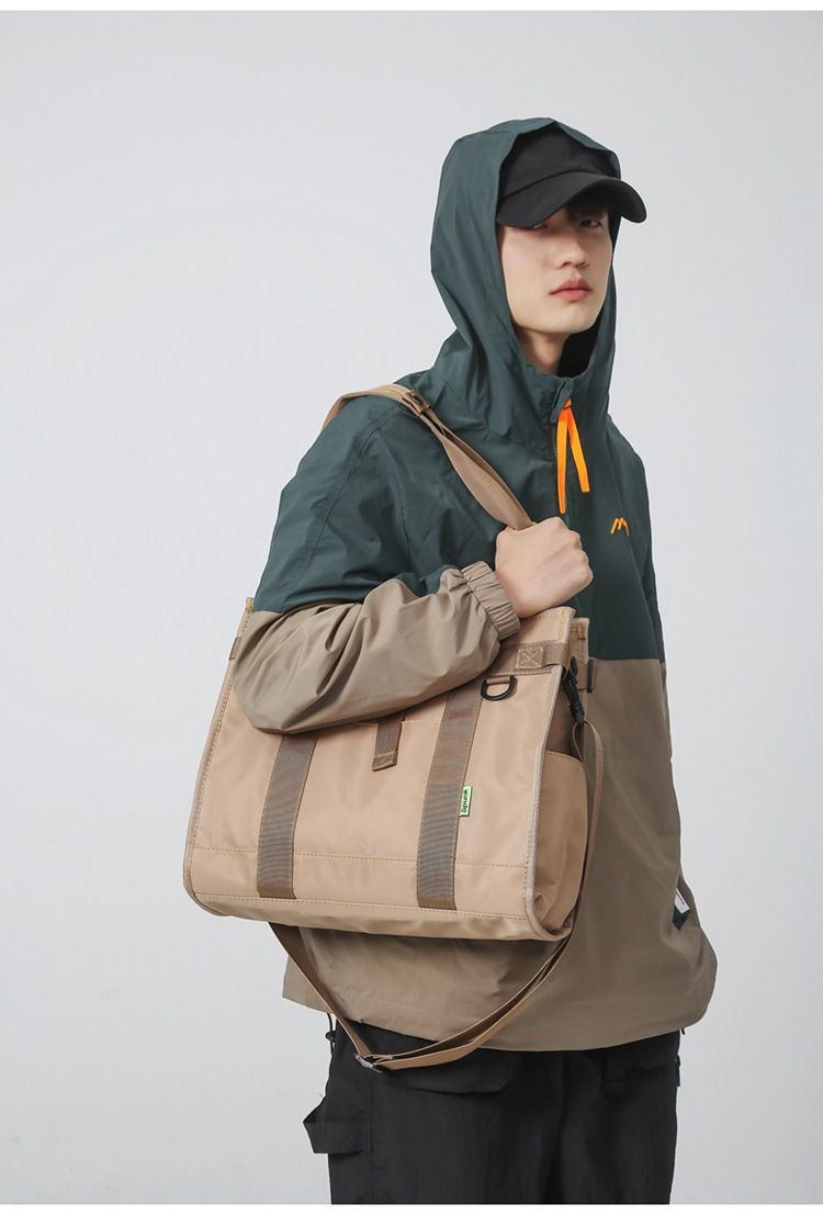 Men's Handbags Cool Large Oxford Tote Bag Men's Fashion Solid Color Shoulder Bag Women's Business Travel Bag_voghion.com