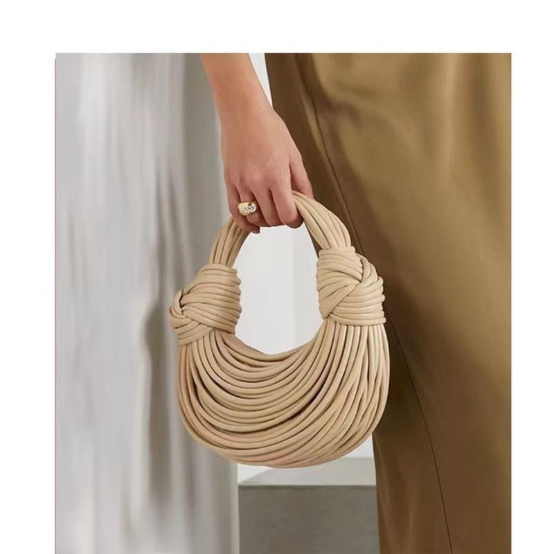 Handbags For Women 2024 New In Gold Luxury Designer Brand Handwoven Noodle Bags Rope Knotted Pulled Hobo Silver Evening Clutch_voghion.com
