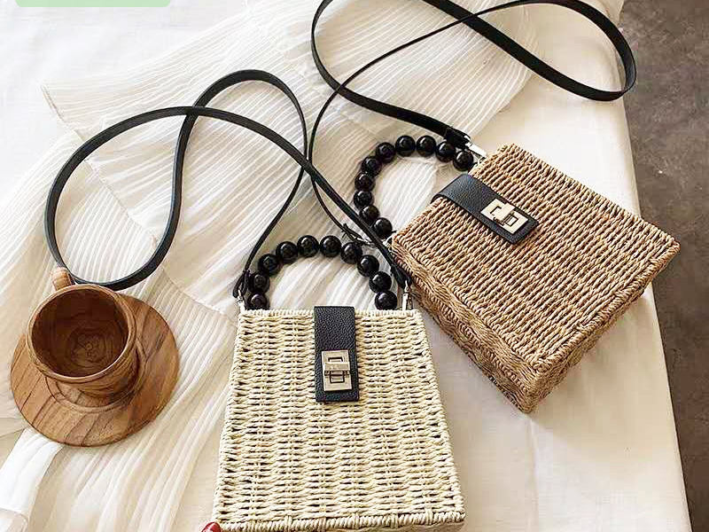 Women's Bags Manufacturers Supply Street Stall Bags, New Paper Rope Iron Frame Woven Beach Bags, Woven Bags, Paper Rope Straw Bags_voghion.com