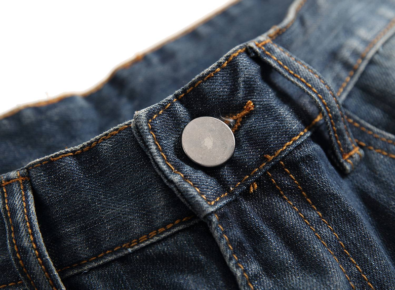 Jeans strappati da uomo, gamba dritta, vestibilità slim, pantaloni in denim non elasticizzati strappati da uomo LY010_voghion.com