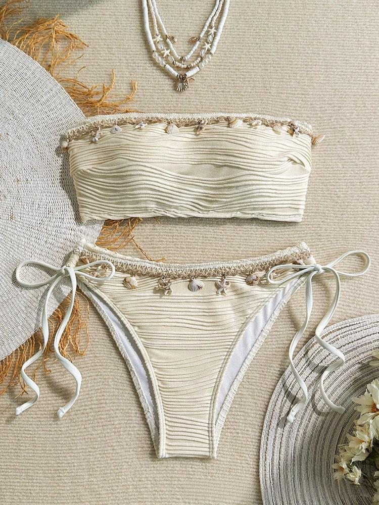 Damenbekleidung Neue Sexy Einfarbig Tube Top Shell Damen Strandurlaub Badeanzug Bikini_voghion.com