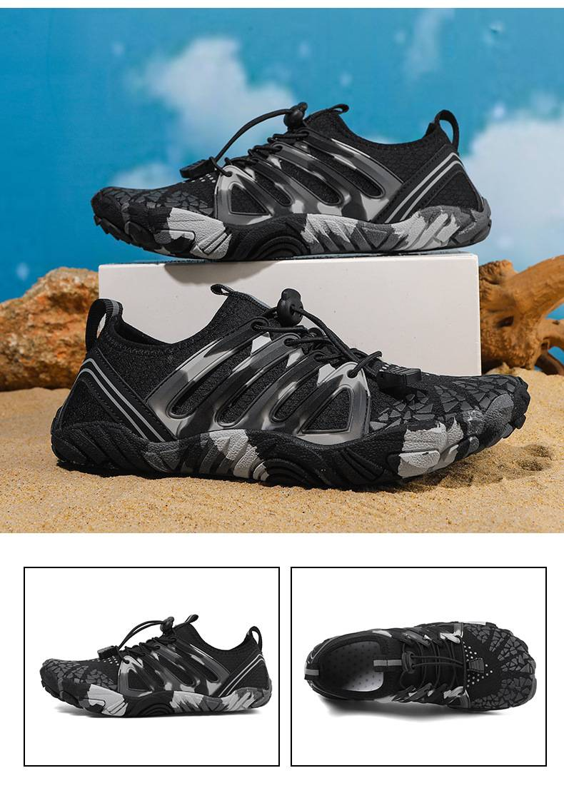 Scarpe da acqua unisex ad asciugatura rapida con suola antiscivolo - Calzini leggeri per nuoto, spiaggia, escursionismo e avventure all'aria aperta (nero/giallo/blu/viola)_voghion.com