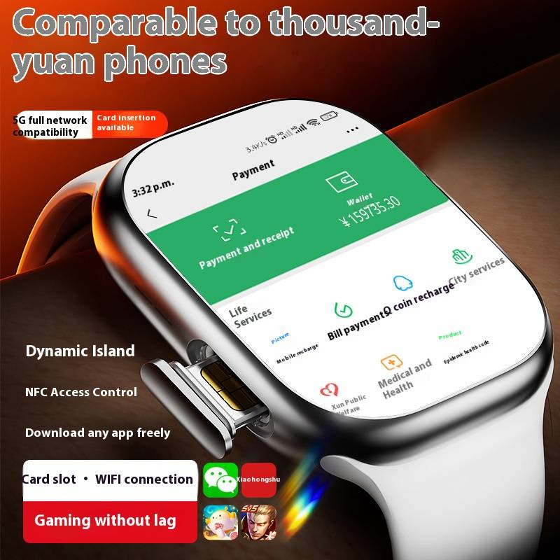 Kan Şekeri İzleme, Dinamik Ada, Çift Ödeme, Çoklu Dil Desteği, iOS ve Android ile Uyumlu S9 Ultra Akıllı Saat_voghion.com
