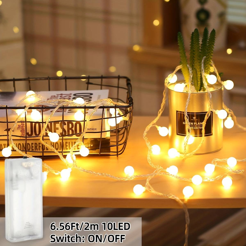 Enchanting LED Globe String Lights - Battery-Powered, For Christmas, Weddings, Parties, Home & Fireplace Decor,Switch Control_voghion.com