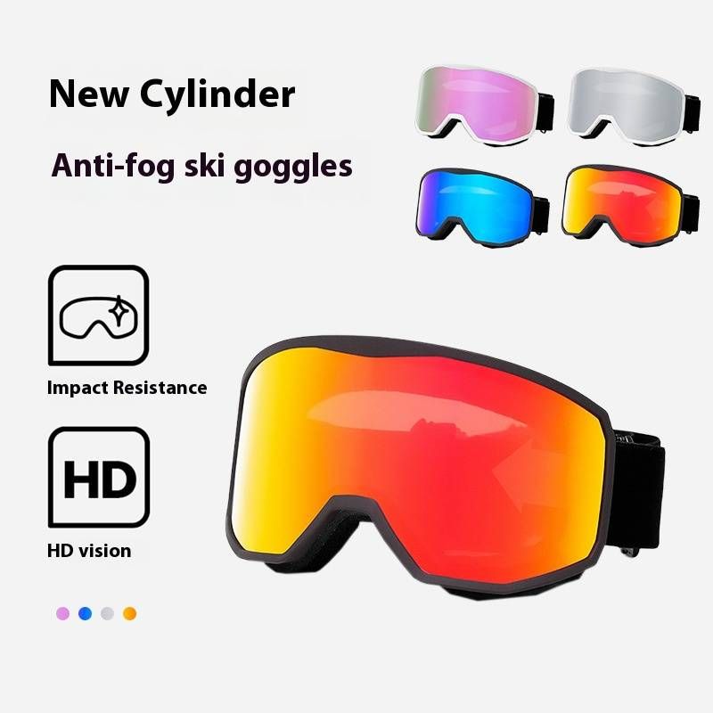 Lunettes de ski pour adultes, antibuée, protection UV, double verre, polarisées et coupe-vent, compatibles avec les lunettes (étui inclus)._voghion.com