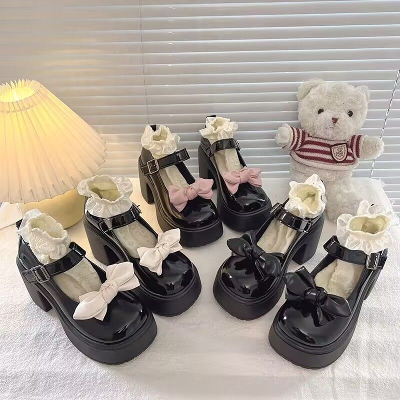 Lolita Dolce e Fresco Mary Jane 2025 Nuova Estate Fiocco Piattaforma JK Scarpe Singole Soletta Moda Versatile Casual Uso Quotidiano Comodo_voghion.com