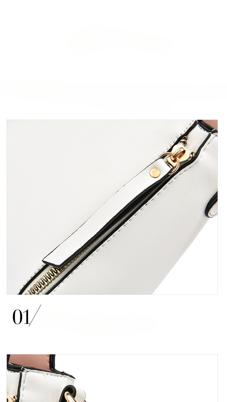Geantă de mână cu decor de litere, geantă de umăr elegantă cu fermoar și portofel mini pentru monede. Geantă crossbody pentru serviciu._voghion.com