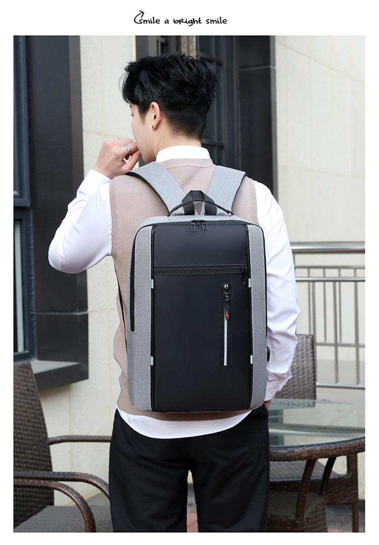 Men's Backpack Simple Usb Charging Business Computer Bag, Men's Multi Functional Student Large Capacity School Bag_voghion.com