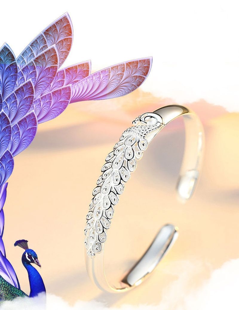 Edle Hübsche Sterg Sier Pea Öffnung Bildschirm Armband Armreif Für Frauen Fashion Party Hochzeit Zubehör Schmuck Geschenk_voghion.com