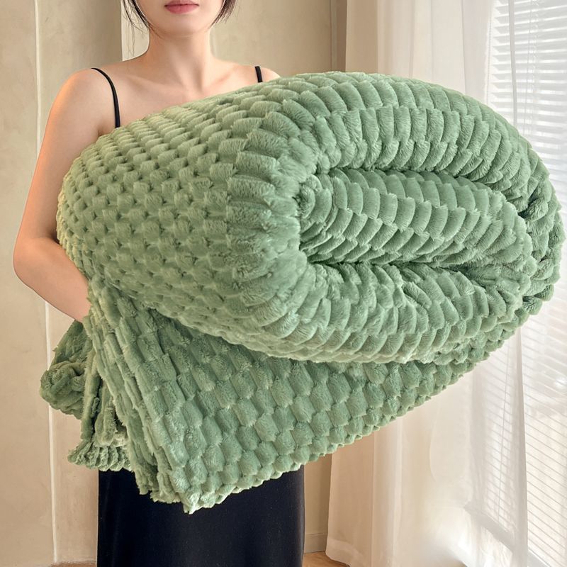 Couverture polaire chaude et multifonctionnelle en velours uni, couleur unie, bonnet transfrontalier. Exportation. Veuillez patienter un instant._voghion.com