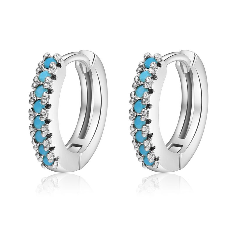 Popular Color Zircon Ear Buckle Micro-inlaid Geometric Ear Ring Temperament Simple Personality Earrings_voghion.com