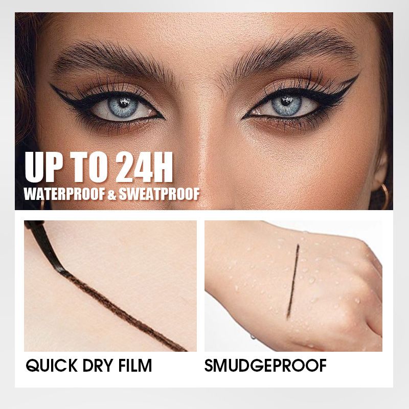 Lidschatten & Liner Kombination Eyeliner Flüssig Wasserfest und nicht leicht zu verwischen Extrem feines Make-up Natürlicher Augen-Seidenraupenstift_voghion.com