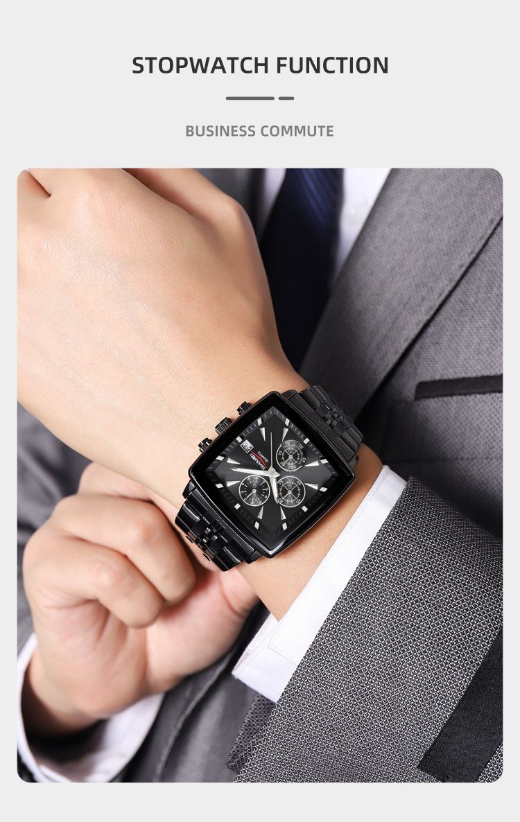 Orologio da polso al quarzo con cronometro da uomo e da donna, di lusso, con data, design alla moda, impermeabile, Reloj Hombre_voghion.com