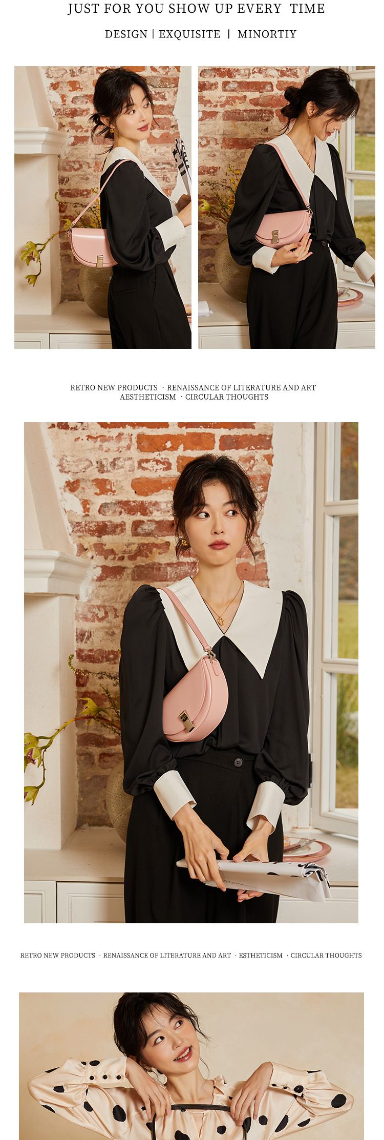 Sela branca crossbody 2024 nova com uma sensação de luxo, bolsa pequena de couro genuíno com axila, bolsa de ombro feminina_voghion.com