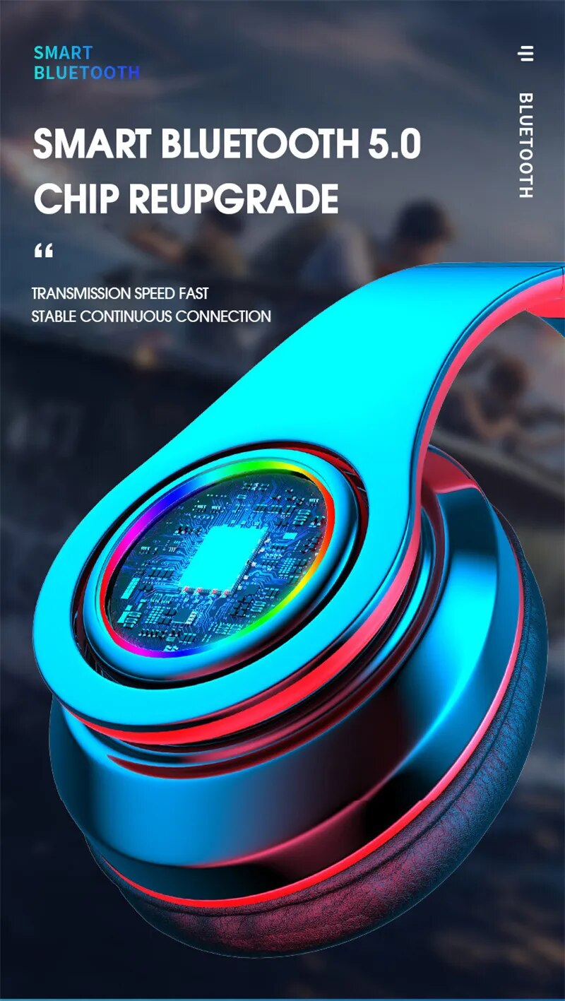 Ασύρματο ακουστικό Bluetooth Πτυσσόμενα ακουστικά HiFi Stereo ακουστικά με υποστήριξη μικροφώνου Κάρτα SD FM για Xiaomi Iphone_voghion.com