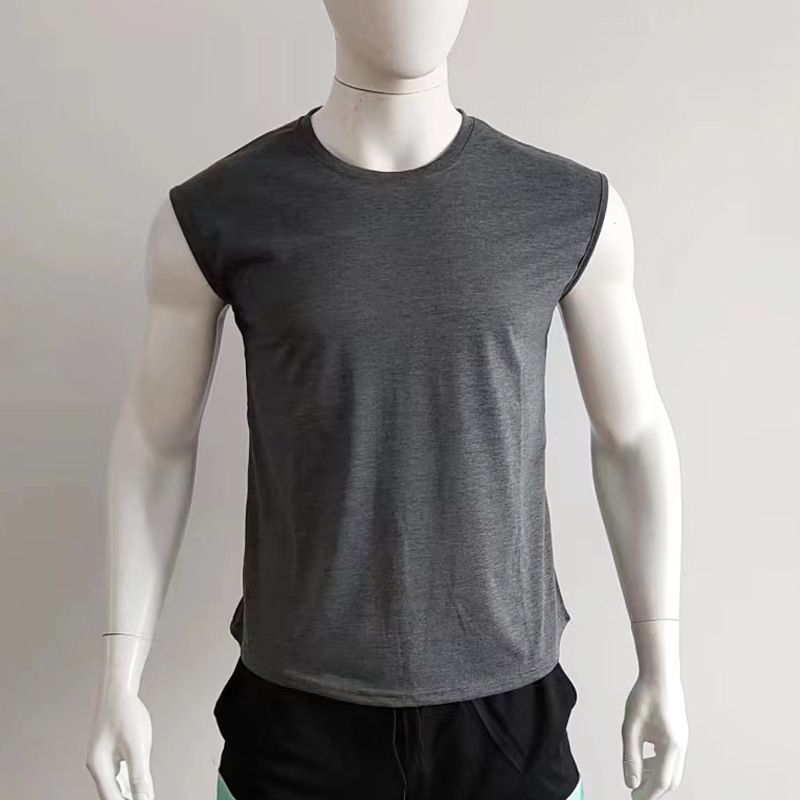 2025 Herren Sommer Neues ärmelloses T-Shirt Jugend Lässige lose einfarbige dünne Weste für Männer_voghion.com