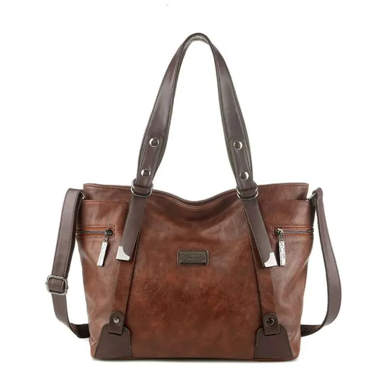 Borse firmate - Elegante borsa tote di grande capacità, in morbida pelle, versatile stile a tracolla e a tracolla, neutra_voghion.com