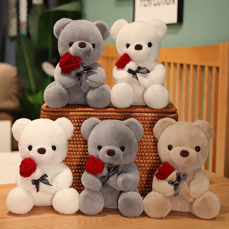 Internet celebrity cartoon rose plush toy cute little bear Valentine's Day girl birthday gift doll_voghion.com