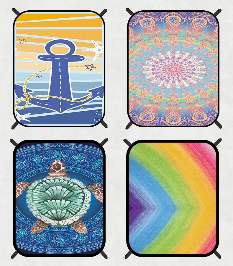 Microfiber Beach Mat - Waterproof Sand-Free Picnic Blanket With Storage Pocket (Portable Quick-Dry Lightweight For Camping Travel & Outdoor)_voghion.com