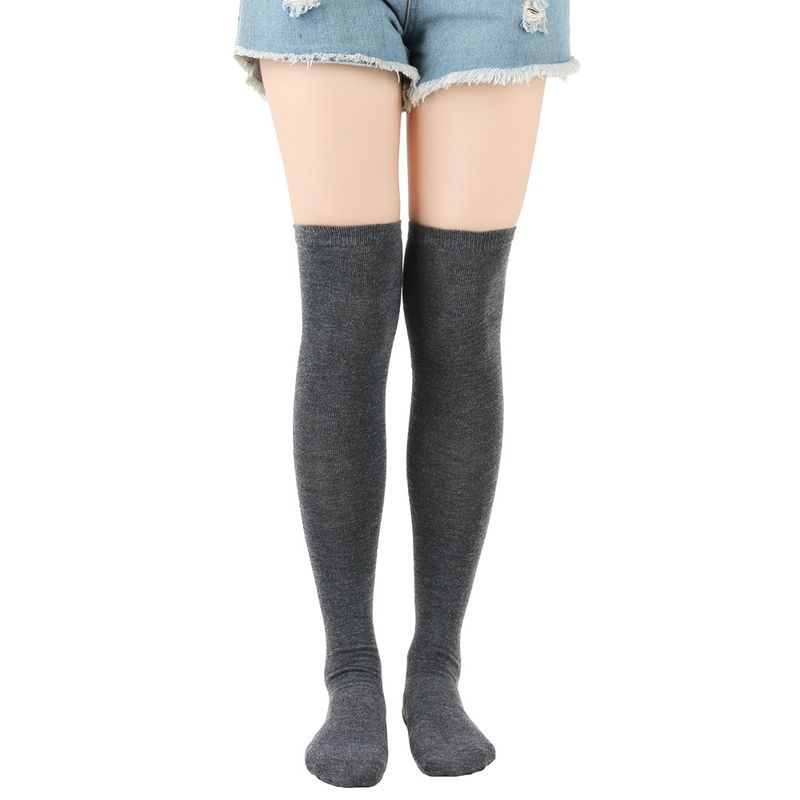 Unisex Solid color over knee socks Student long socks Dance socks Ladies show Sock Dance party high socks_voghion.com