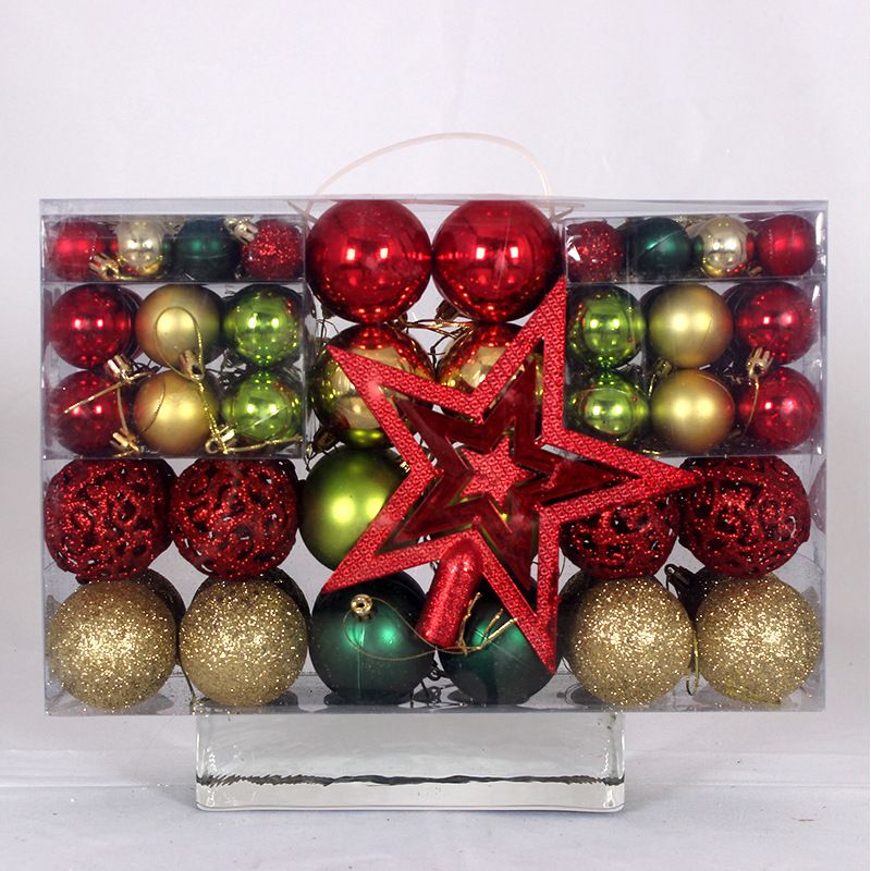 Palline di Natale da 3-6 cm, set da 101 palline di polvere opaca brillante in PVC, decorazioni per albero di Natale colorate_voghion.com