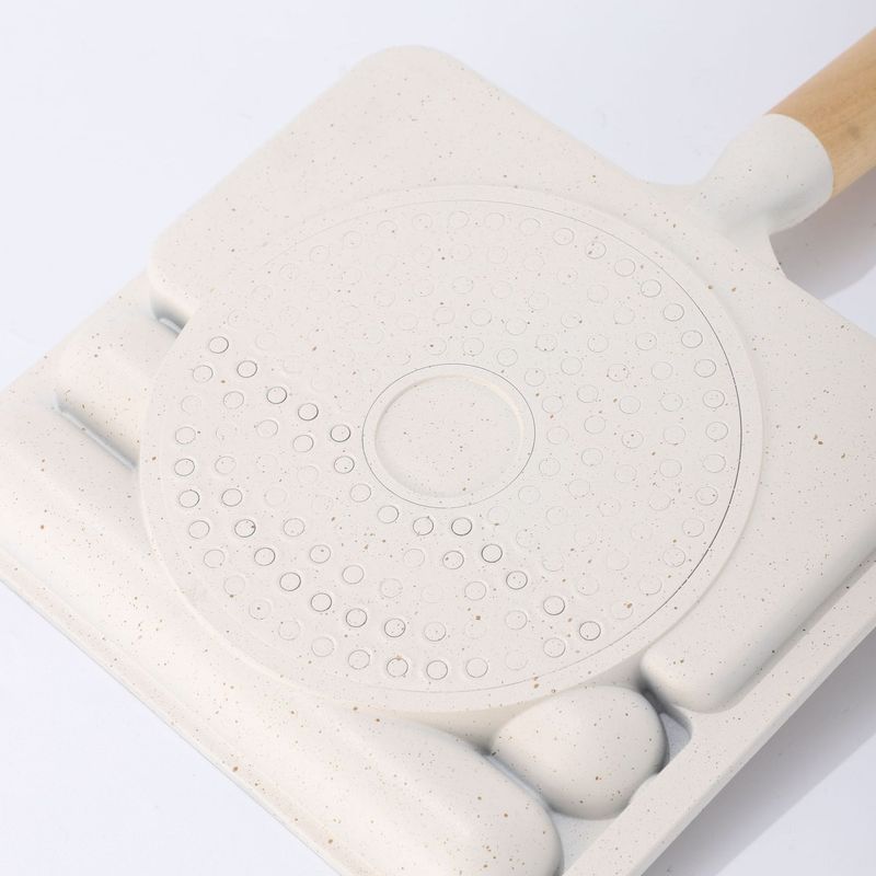 Household Rice Wheat Stone Flat Bottom Sausage Non-Stick Steak Two-in-One Square Multi-Grid Breakfast Pan Frying Pot_voghion.com