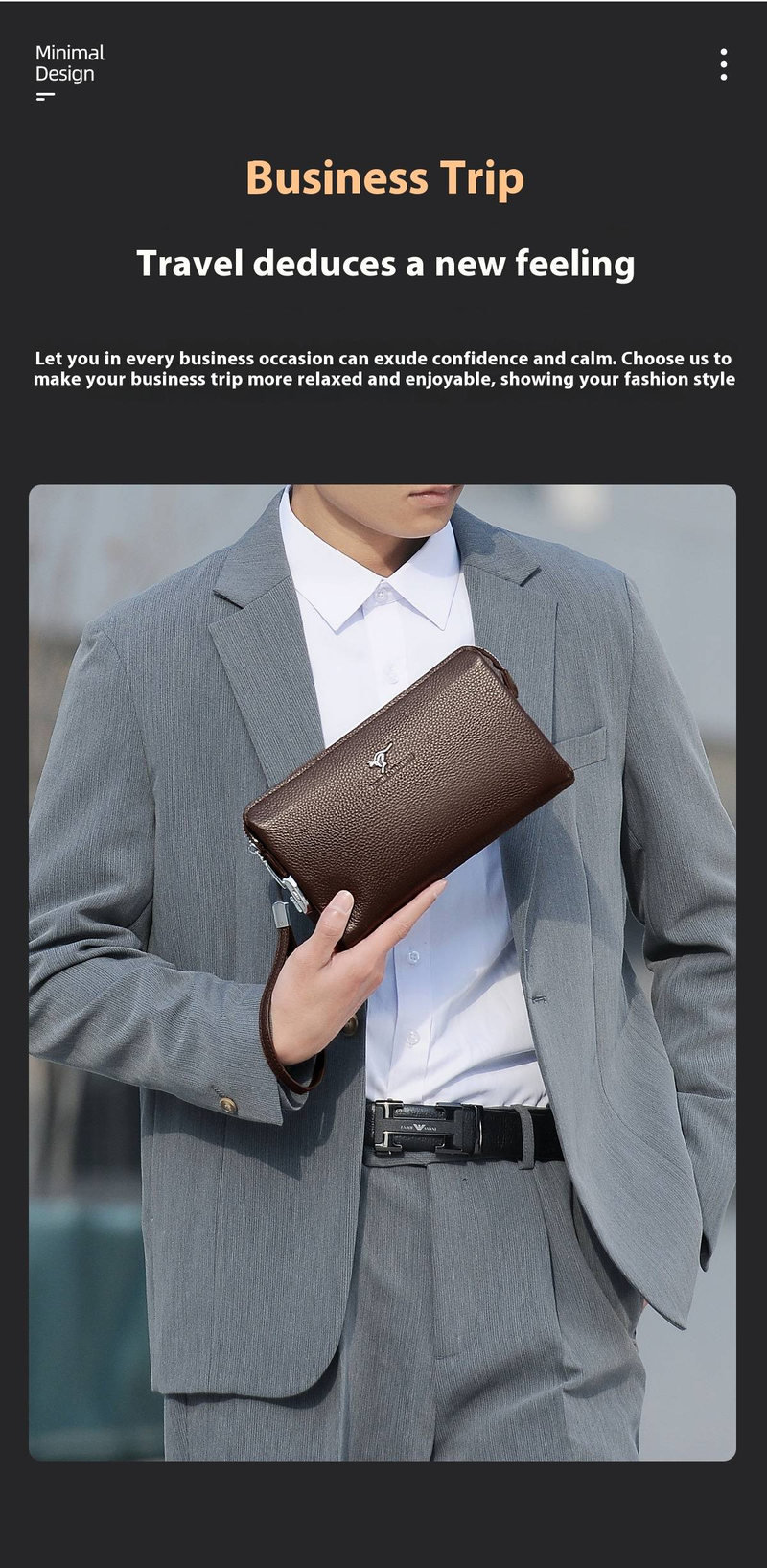 Blockierende Handtasche aus echtem Leder für Herren – Diebstahlsichere Business-Clutch mit großem Fassungsvermögen und Zahlenschloss, stilvolle Geldbörse aus Rindsleder für unterwegs_voghion.com