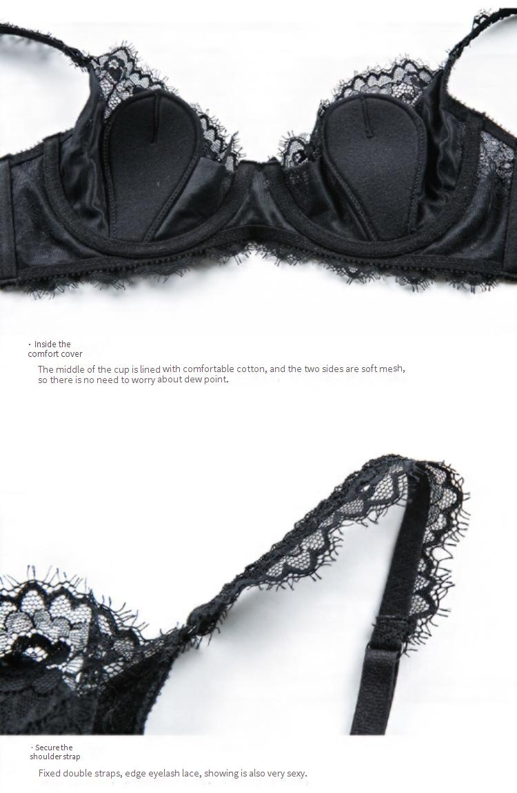 Completo intimo da donna con reggiseno ultrasottile trasparente rosso brillante_voghion.com