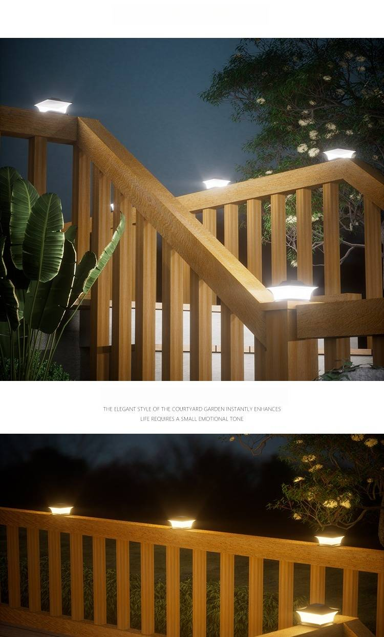 Solar Post Cap Lights Outdoor Garden Fence Lights Waterproof LED Lamp For Patio Yard Wall Wooden Post Lighting With Auto On/Off_voghion.com