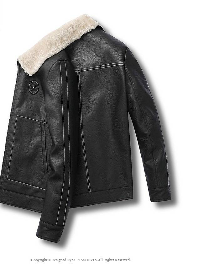 Winter Hübsche Große Gänseleder Casual PU Leder Herren Plus Samt Dicker Warmer Mantel Winddichte Motorrad Große Lederjacke_voghion.com