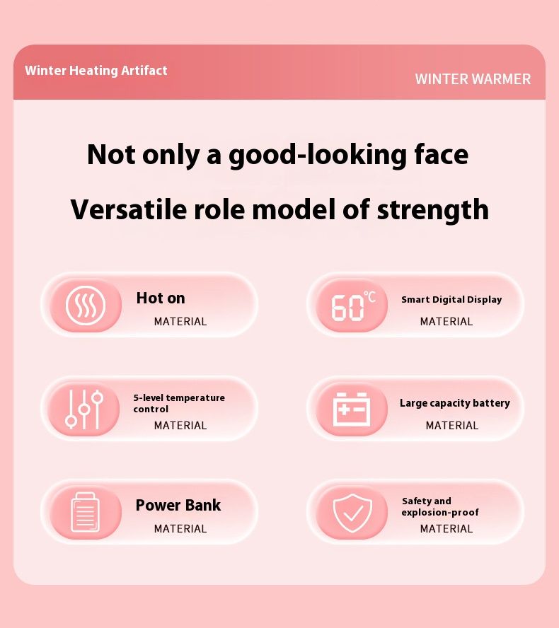Magnetic USB Hand Warmer & Power Bank – 2400mAh Mini Heating Pad With Fast Warmth, Cute Animal Design For Gifts, Travel & Daily Use_voghion.com
