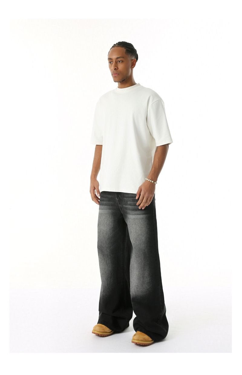 EF JEANS | 2025 Spring New Hong Kong Style Fashion Old Retro Casual Versatile Drape Floor Mopping Jeans_voghion.com