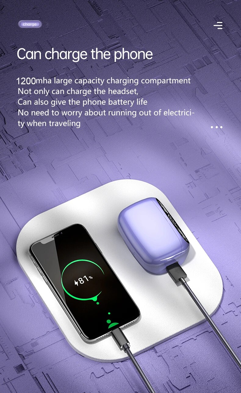M32 Wireless Binaural Digital Display Large Touch Noise Reduction Low Delay TWS Bluetooth Headset_voghion.com