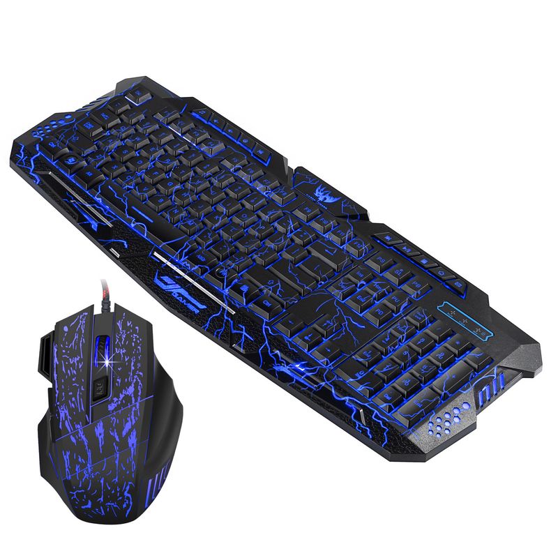Noul set J60 English Cracked cu mouse colorat pentru joc și tastatură cu iluminare din spate în trei culori_voghion.com